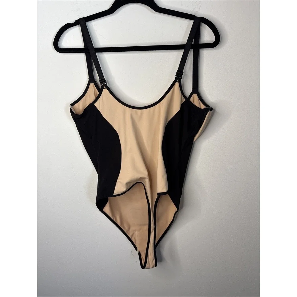New SHAPELLX XXL Strapless Shapewear Bodysuit U Plunge Corset Thong Underwire